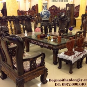 Bàn ghế gỗ mun đẹp kiểu quốc đào B102