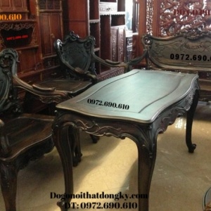 Bán Bộ bàn ghế gỗ mun kiểu louis Pháp B109