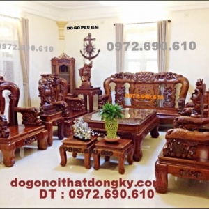 Bo ban ghe go huong kieu Cong phuong vai 14 BG-43