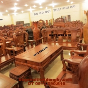 Bộ bàn ghế Đồng Kỵ gỗ hương kiểu quốc triên QT51