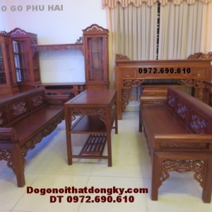 Bộ ghế trường kỷ gỗ gụ dogodongky.net.vn TK55