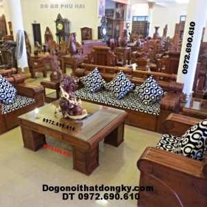Bộ bàn ghế phòng khách gỗ hương mẫu Đài Loan HT60