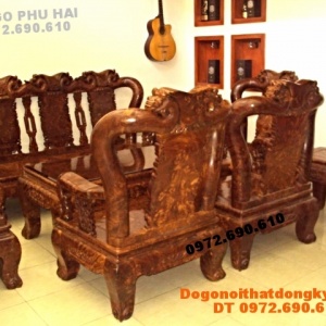 Bộ bàn ghế gỗ nu nghiến Mẫu quốc hồng C12 QH73