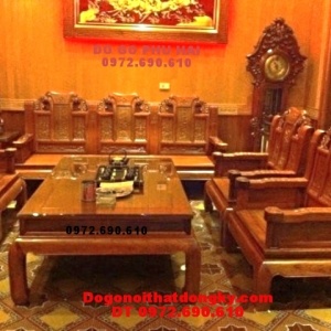 Bàn ghế phòng khách đẹp, đồ gỗ đồng kỵ mẫu như ý NY79