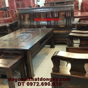 Bàn ghế đồng kỵ, Bộ bàn ghế đẹp kiểu mới gỗ mun B.85