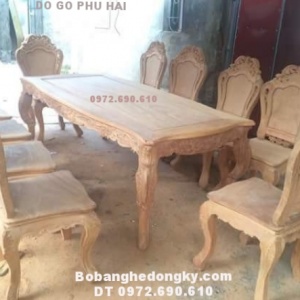 Bộ Bàn Ăn Đẹp, Bàn Chữ Nhật Kiểu Louis BA104