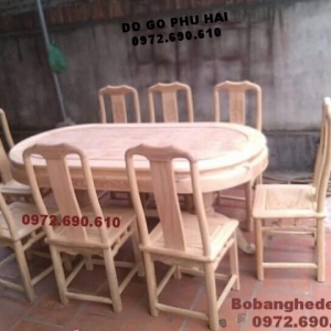 Bộ Bàn Ghế Ăn Đẹp, Bộ 8 Ghế Bàn Bầu Dục BA.106