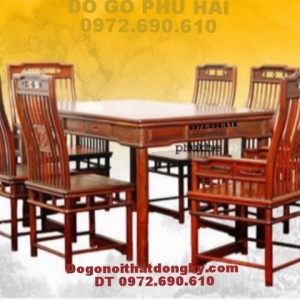 Bộ bàn ăn đẹp Bàn Chữ Nhật dogonoithatdongky.com BA49