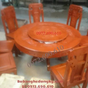 Bộ Bàn Ăn Đẹp Bàn Tròn Xoay Bobanghedep.com BA.113