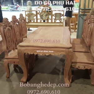 Mẫu Bộ Bàn Ghế Phòng Ăn Đẹp, Hiện Đại Gỗ Hương BA128