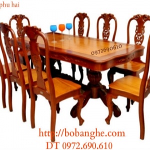 Bộ bàn ghế ăn 08 ghế Kiểu Bàn Chữ Nhật BA27