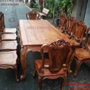 Mua Ngay BỘ BÀN ĂN ĐẸP 10 Ghế Kiểu Pháp Louis Gỗ Hương BA.141