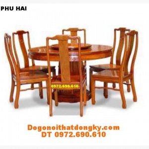 Bộ bàn ăn đẹp kiểu Bàn Tròn Xoay BT25