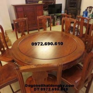 Bộ bàn ghế phòng ăn bàn tròn đồ gỗ đồng kỵ BA40