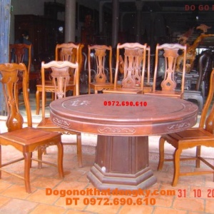 Bộ bàn ăn Kiểu bàn Tròn, Đồ gỗ Đồng Kỵ BT35