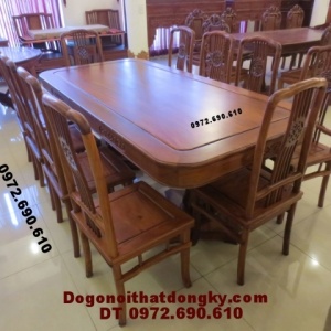 Bộ bàn ăn đẹp Bàn Chữ Nhật gỗ hương BA41