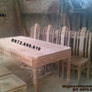 Bộ bàn ghế phòng ăn bàn chữ nhật sang trọng BA.52