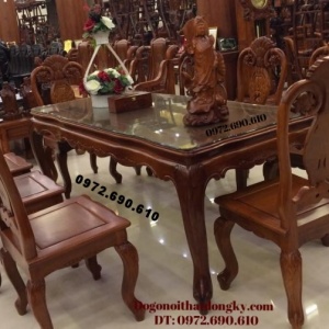 Bộ bàn ghế ( phòng ăn ) gỗ gụ gỗ hương BA58