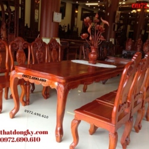 Đồ gỗ đồng kỵ, Bộ bàn ghế phòng ăn bàn chữ nhật BA61