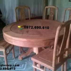 Bộ bàn ghế ăn gỗ hương bàn tròn giá rẻ nhất BA71