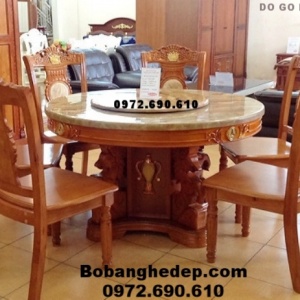 Bộ bàn ăn bàn tròn xoay cho phòng ăn đẹp BA78