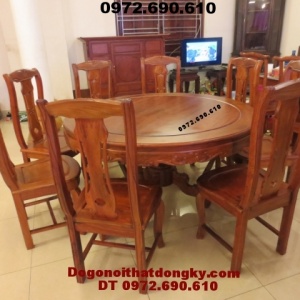 Bộ bàn ghế phòng ăn bàn Tròn gỗ đinh hương BA46