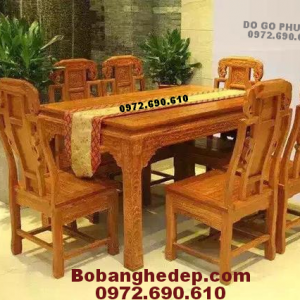 BỘ BÀN ĂN ĐEP phong cách gỗ hương bàn chữ nhật BA.93
