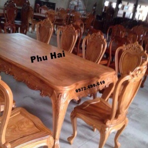 Bộ bàn ghế ăn đẹp mẫu Châu Âu bàn chữ nhật BA.96