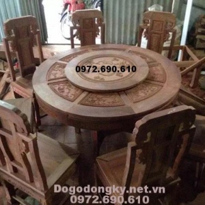 BỘ BÀN ĂN ĐẸP và sang trọng bàn tròn xoay BA.98