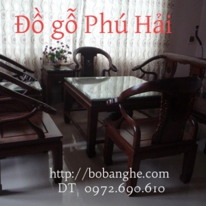 Bộ bàn ghế gỗ cẩm lai Kiẻu Minh Lùn Gỗ ML1