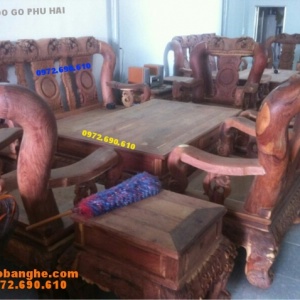 Bộ bàn ghế gỗ cẩm lai Quốc Đào V14 CL7