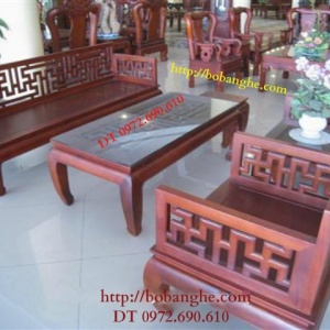 Bộ bàn ghế gỗ gụ kiểu Triện Vạn TV3