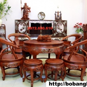 Bộ bàn ghế Minh quốc Bàn tròn gỗ Hương BT4