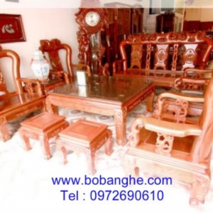 Bộ bàn ghế đồng kỵ Minh Quốc Hồng cột 12-QHH12