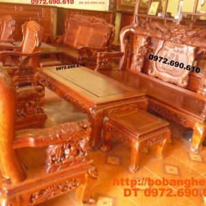 Bàn ghế gỗ hương Kiểu Phượng công PC18