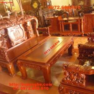 Đồ gỗ :Bộ bàn ghế Gỗ Hương Kiểu Công phượng PC19