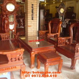 Đồ nội thát Bộ bàn ghế Gỗ Hương Kiểu Quốc Voi QV13