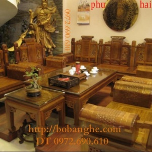 Bàn ghế gỗ hương ÂU Á Tay hộp AU5