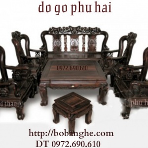 Bàn ghế gỗ mun Kiểu Minh Quốc Hồng C12 QHM5