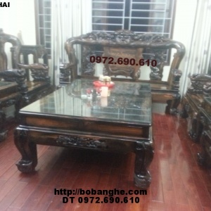 Bàn ghế gỗ Mun kiểu Công Phượng Vai 16 PC15