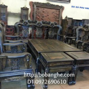 Đồ gỗ Đồng Kỵ Bàn ghế Minh Quốc Hồng Gỗ Mun vai 14 QH1