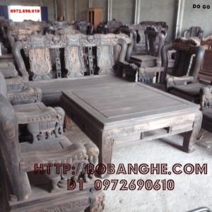 Bộ bàn ghế gỗ mun Minh Quốc voi QV8