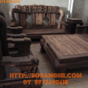 Bộ bàn ghế gỗ mun Quốc voi ,Đồ gỗ Đồng kỵ QV9