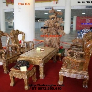 Bộ bàn ghế gỗ nu nghiến V12 kiểu Minh Quốc NG11