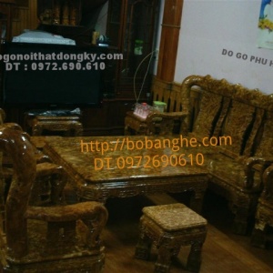 Bộ bàn ghế phòng khách gỗ nu nghiến Quốc Triện C12 QTN2