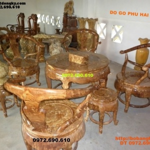 Bộ bàn ghế gỗ nu nghiến Bàn tròn BT2