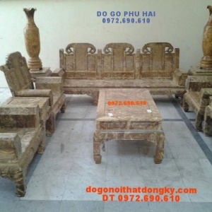 Bộ Bàn Ghế Phòng Khách gỗ Nu nghiến Kiểu Như ý Voi NYL1