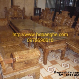 Bộ bàn ghế gỗ nu nghiến Âu Á Tay hộp NG2