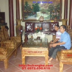 Bộ bàn ghế Âu Á Tay hộp gỗ Nu Nghiến NG.AU2