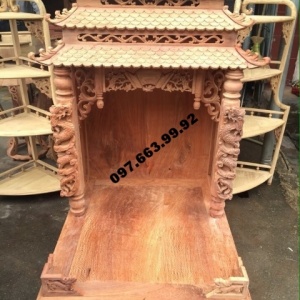 Bàn thờ ông địa ba mái gỗ hương BTT.15